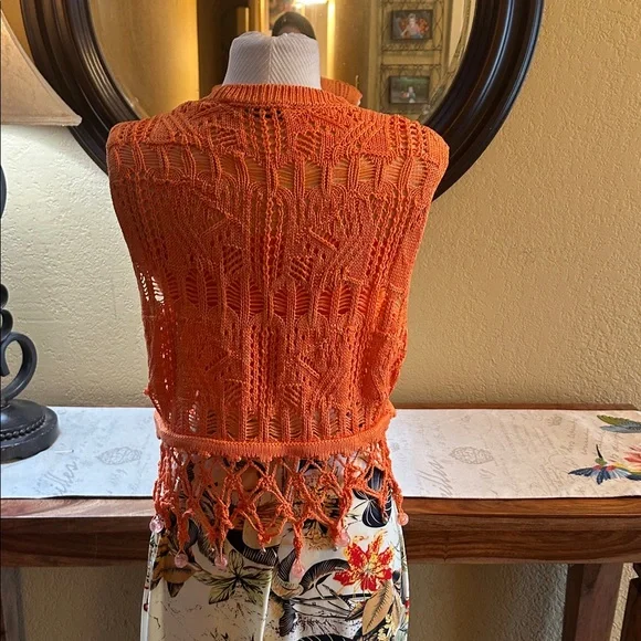 Zara Cropped Crochet Beaded Sweater - Picture 5 of 7